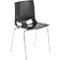 Silla de bistró FONDO, silla de plástico de 4 patas, marco cromado, apilable hasta 6 sillas, antracita