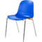 Silla de carcasa Beta, apilable, anchura 400 x profundidad 420 x altura 460 mm, marco cromado, azul