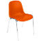 Silla de carcasa Beta, apilable, anchura 400 x profundidad 420 x altura 460 mm, marco cromado, naranja