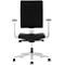 Silla de oficina NowyStyl 4ME, mecanismo sincronizado, sin reposabrazos, respaldo ajustable en altura, blanco/negro