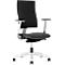 Silla de oficina NowyStyl 4ME, mecanismo sincronizado, sin reposabrazos, respaldo ajustable en altura, blanco/negro