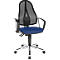 Silla de oficina Topstar Point Net, contacto permanente, con reposabrazos, respaldo de malla ajustable, azul