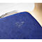 Silla de visita 7450, apilable, con apoyo lumbar, con reposabrazos, respaldo tapizado Cachemira, azul