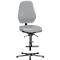 Silla giratoria de laboratorio Basic, con estribo, cuero sintético, Stamskin Top gris