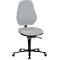 Silla giratoria de laboratorio Basic, con ruedas, cuero sintético, Stamskin Top gris