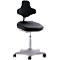 Silla giratoria de laboratorio Labster 9103, cuero sintético, escay negro