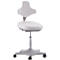 Silla giratoria de laboratorio Labster 9103, cuero sintético, eskay blanco