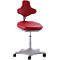 Silla giratoria de laboratorio Labster 9103, cuero sintético, eskay rojo