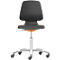 Silla giratoria de trabajo Labsit, cuero sintético, ruedas, An 450 x P 420 x Al 450-650 mm, naranja