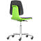 Silla giratoria de trabajo Labsit, cuero sintético, ruedas, An 450 x P 420 x Al 450-650 mm, verde