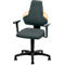 Silla giratoria de trabajo, ruedas, Supertec negro, asideros naranja