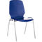 Silla moldeada 710, asiento moldeado redondeado, azul