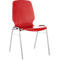 Silla moldeada 710, asiento moldeado redondeado, rojo