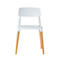 Silla Paperflow Glamwood, madera maciza, asiento de PP, blanco, juego de 2