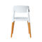 Silla Paperflow Glamwood, madera maciza, asiento de PP, blanco, juego de 2