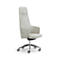 Sillón de dirección de respaldo alto OPERA, reposabrazos, mecanismo síncrono, asiento plano cómodo, cuero sintético ECOPELLE, blanco