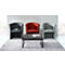 Sillón lounge tapizado Nowy Styl CLUB, tapizado completo, con deslizadores, rojo