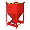 Silo tipo SG-D 600, con aberturas para entrada de horquillas, lacado, rojo