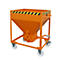 Silo tipo SR 375, ruedas, capacidad 375 l, naranja RAL 2000