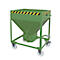 Silo tipo SR 375, ruedas, capacidad 375 l, verde RAL 6011