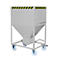 Silo type SR 600, roulettes, volume 600 L, galvanisé, fermeture ciseaux
