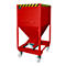Silo type SRE-D 600, avec fourreaux et roues, laqué, rouge