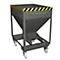 Silocontainer type SRE-D 375, met insteekgaten voor hefwagen en wielen, gelakt, grijs