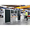 Sistema de armarios de taller Schäfer Shop Select, ancho 3100 x fondo 700 x alto 2345 mm, panel múltiplex, aluminio blanco RAL 9006/gris antracita RAL 7016