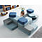 Sistema de asientos TAPA Square, tejido, modular, con mecanismo de giro, An 900 x P 900 x Al 620 mm, azul/azul