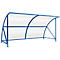 Sistema de cubierta para exteriores modelo Bamberg, transparente, ancho 4080 mm, azul genciana RAL 5010