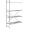 Sistema de estantería, estantería complementaria, acero inoxidable, base perforada, H 2000 x W 1175 x D 500 mm