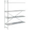 Sistema de estantería, estantería complementaria, acero inoxidable, base perforada, H 2000 x W 1475 x D 500 mm