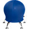 Blue exercise ball chair with chrome legs.