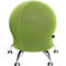 Light green, ball-shaped office chair with silver legs.