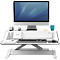 Sitz-Steh Workstation Fellowes Lotus™ DX, Monitorplattform & Tastaturablage, Ladestation & 2 x USB, höhenverstellbar, Microban®-Beschichtung, weiß
