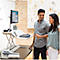 Sitz-Steh Workstation Fellowes Lotus™ DX, Monitorplattform & Tastaturablage, Ladestation & 2 x USB, höhenverstellbar, Microban®-Beschichtung, weiß