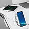 Sitz-Steh Workstation Fellowes Lotus™ DX, Monitorplattform & Tastaturablage, Ladestation & 2 x USB, höhenverstellbar, Microban®-Beschichtung, weiß