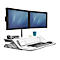 Sitz-Steh Workstation Fellowes Lotus™ DX, Monitorplattform & Tastaturablage, Ladestation & 2 x USB, höhenverstellbar, Microban®-Beschichtung, weiß