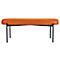 Sitzbank easyChair® by Paperflow GAIA, oval L, desinfektionsmittelbeständiger Kunstlederbezug orange, 4-Fußgestell mattschwarz, B 1180 x T 420 x H 455 mm