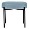 Sitzbank easyChair® by Paperflow GAIA, oval S, desinfektionsmittelbeständiger Kunstlederbezug blau, 4-Fußgestell mattschwarz, B 490 x T 380 x H 455 mm