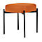 Sitzbank easyChair® by Paperflow GAIA, oval S, desinfektionsmittelbeständiger Kunstlederbezug orange, 4-Fußgestell mattschwarz, B 490 x T 380 x H 455 mm