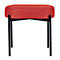 Sitzbank easyChair® by Paperflow GAIA, oval S, desinfektionsmittelbeständiger Kunstlederbezug rot, 4-Fußgestell mattschwarz, B 490 x T 380 x H 455 mm