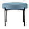 Sitzbank easyChair® by Paperflow GAIA, rund, desinfektionsmittelbeständiger Kunstlederbezug blau, 4-Fußgestell mattschwarz, B 575 x T 575 x H 455 mm