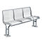 Sitzbank Essen, mit Rückenlehne, 3 Sitzplätze, mit Flansch, in RAL Farben, weißaluminium