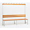 Sitzbank für Umkleideräume mit Rückwand und Hakenleiste 2000 mm breit