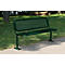 Sitzbank Heidelberg, 3 Plätze, mit Rückenlehne, mit Flansch für schnelle Montage, moosgrün