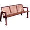 Sitzbank Karlsruhe, 3 Sitzplätze, aus Stahl und Holz, weinrot