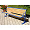 Sitzbank Mainz, Stahl mit Holzlattung, 4 Plätze, violettblau