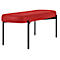 Sitzbank meet® by Paperflow GAIA, oval L, desinfektionsmittelbeständiger Kunstlederbezug rot, 4-Fußgestell mattschwarz, B 1180 x T 420 x H 455 mm
