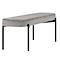 Sitzbank meet® by Paperflow GAIA, oval L, Samtbezug grau, 4-Fußgestell mattschwarz, B 1180 x T 420 x H 455 mm